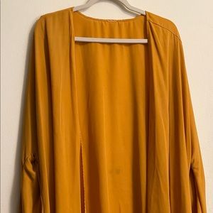 Flowing Kimono in Vibrant Mustard Yellow
